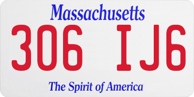 MA license plate 306IJ6
