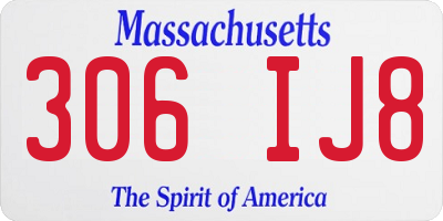 MA license plate 306IJ8