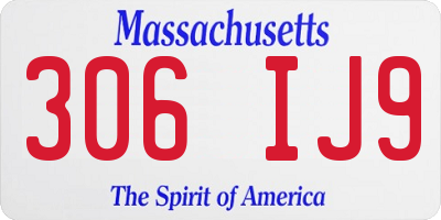MA license plate 306IJ9
