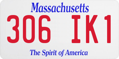 MA license plate 306IK1