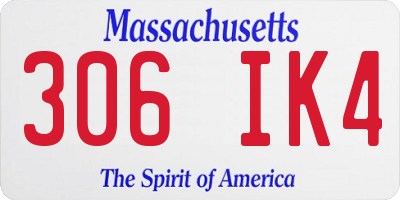 MA license plate 306IK4