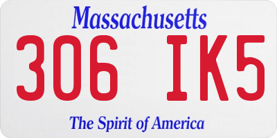 MA license plate 306IK5