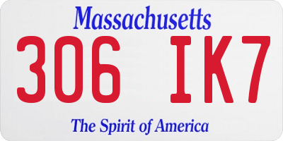 MA license plate 306IK7