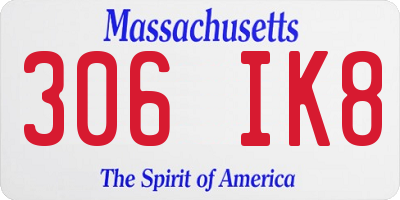 MA license plate 306IK8