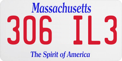 MA license plate 306IL3