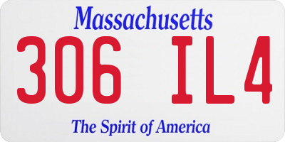 MA license plate 306IL4