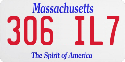 MA license plate 306IL7