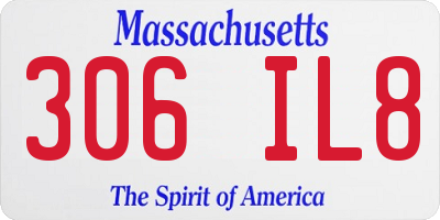 MA license plate 306IL8