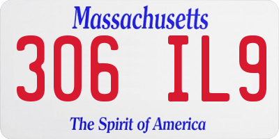 MA license plate 306IL9