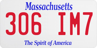 MA license plate 306IM7