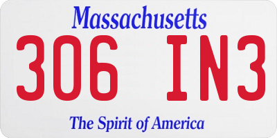 MA license plate 306IN3