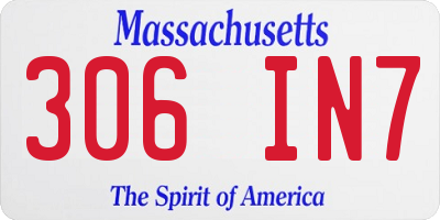 MA license plate 306IN7