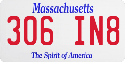 MA license plate 306IN8