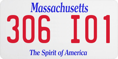 MA license plate 306IO1