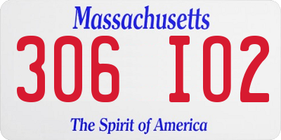 MA license plate 306IO2