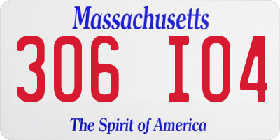 MA license plate 306IO4