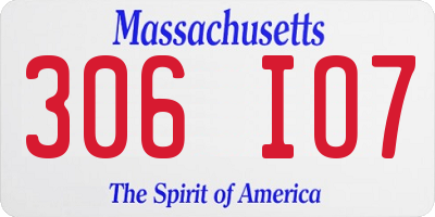 MA license plate 306IO7
