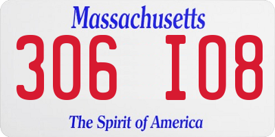 MA license plate 306IO8