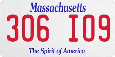 MA license plate 306IO9