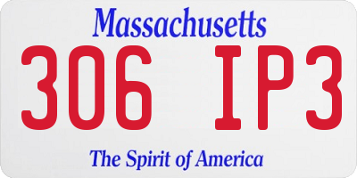 MA license plate 306IP3