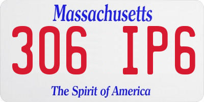 MA license plate 306IP6