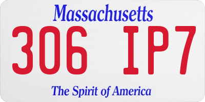 MA license plate 306IP7