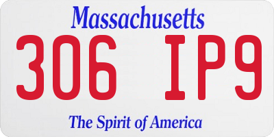 MA license plate 306IP9