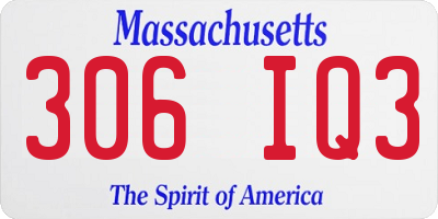 MA license plate 306IQ3