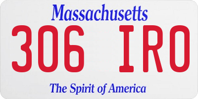 MA license plate 306IR0