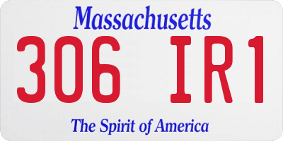 MA license plate 306IR1