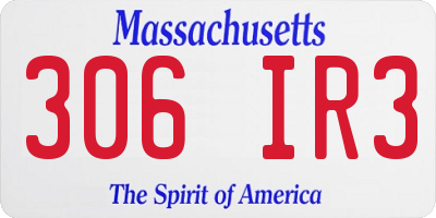 MA license plate 306IR3