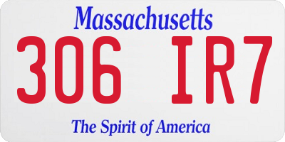 MA license plate 306IR7