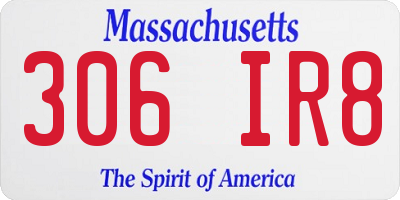 MA license plate 306IR8