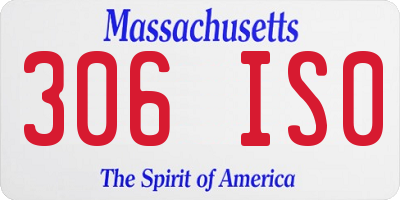 MA license plate 306IS0