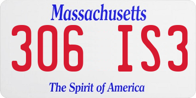 MA license plate 306IS3