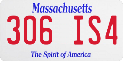 MA license plate 306IS4