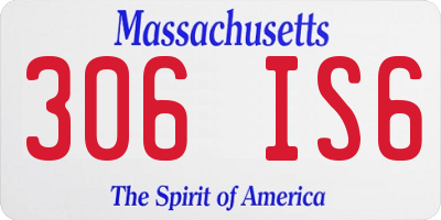 MA license plate 306IS6