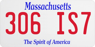 MA license plate 306IS7