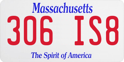 MA license plate 306IS8