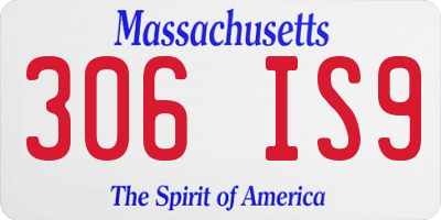 MA license plate 306IS9