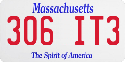 MA license plate 306IT3