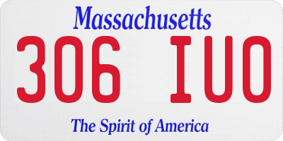MA license plate 306IU0