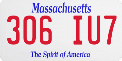 MA license plate 306IU7