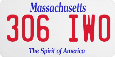 MA license plate 306IW0
