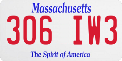MA license plate 306IW3