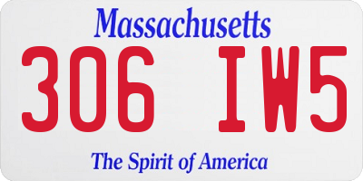MA license plate 306IW5
