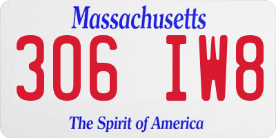 MA license plate 306IW8