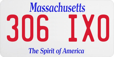 MA license plate 306IX0