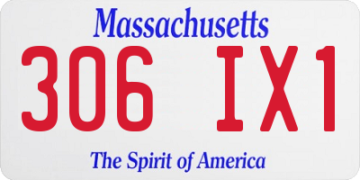 MA license plate 306IX1