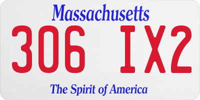 MA license plate 306IX2